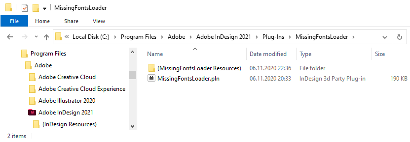 Installing Missing Fonts Loader plug-in