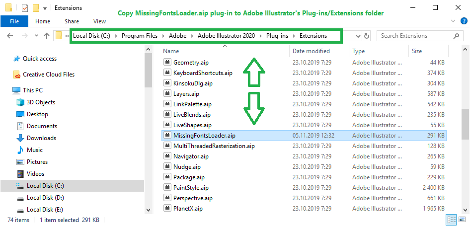 Missing Fonts Loader for Adobe Illustrator Plug-In